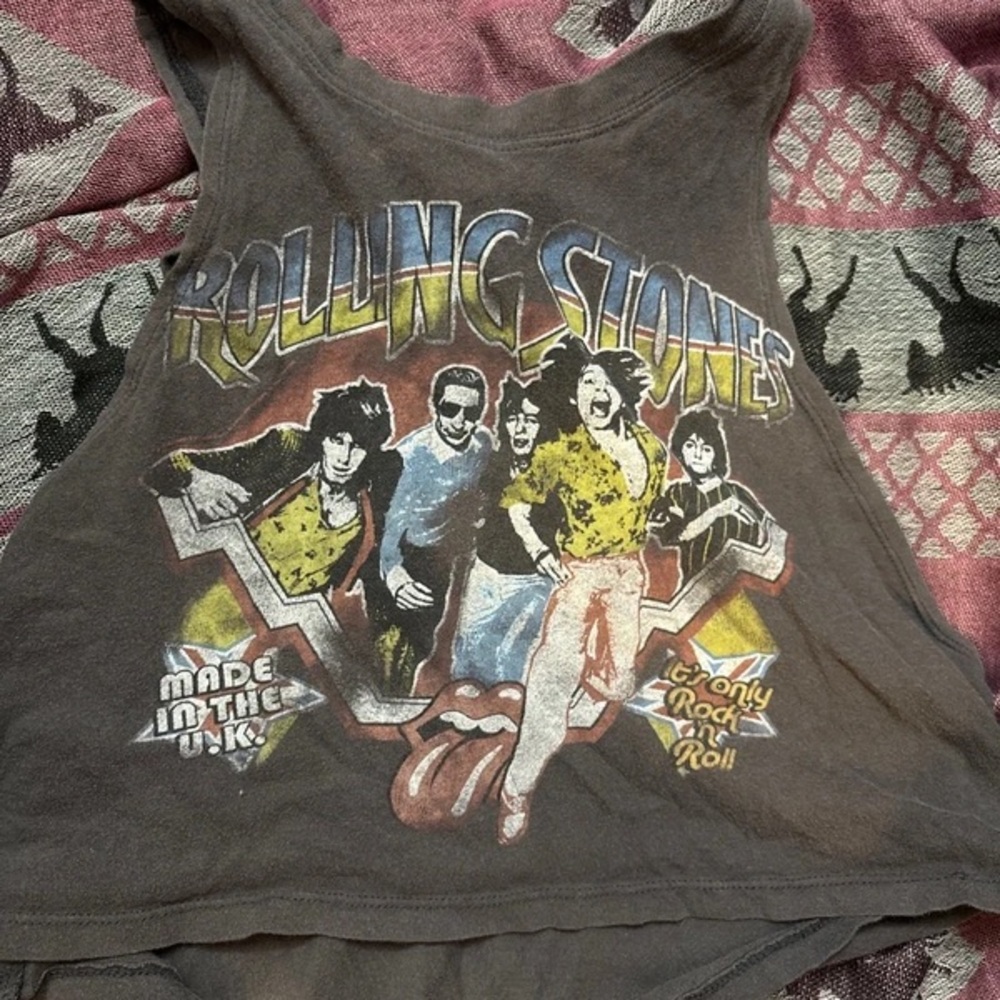 the Rolling Stones Brown Kids Graphic Tank Top